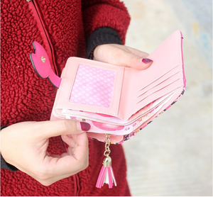 Mignon petit chat sac à main, gland zipper imprimer courte bande <span class=keywords><strong>dessin</strong></span>ée <span class=keywords><strong>femme</strong></span> portefeuille - Product Image 5
