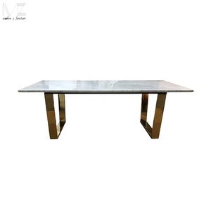 <span class=keywords><strong>Tavolino</strong></span> moderno in marmo nordico di lusso di alta qualità con piano rettangolare in marmo <span class=keywords><strong>cromato</strong></span> dorato con base in metallo inossidabile - Product Image 4