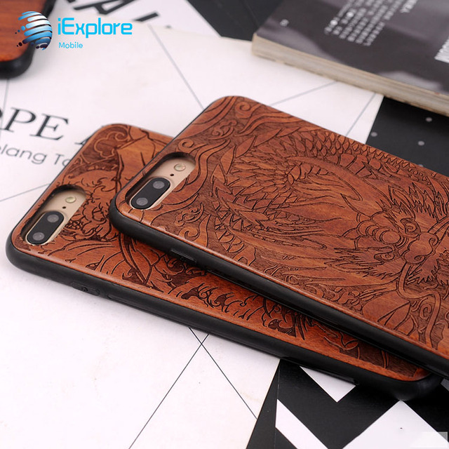 IExplore Environmental Biodegradable Bamboo Wood TPU OEM ODM Custom 3D Laser Carving Image Phone case for iPhone 7 Plus 8 Plus