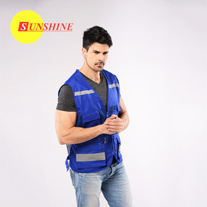 EN13356 hi viz primavera alla moda due colori blu riflettente della maglia