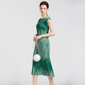 2019 nuevo diseño 100% poliéster menta <span class=keywords><strong>Vestido</strong></span> largo de verano - Product Image 5
