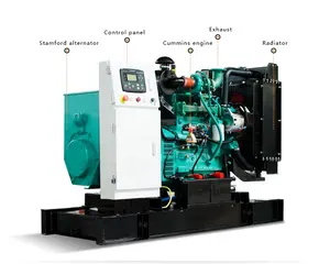 Dengan Cummins Generator Diesel Diam 3 Fase Output AC, Generator 50 Kva Otomatis