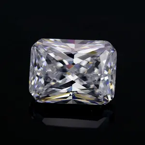 Gros pierres précieuses en vrac de haute qualité zircon pierre octangle forme 6*8-10*12mm zircone cubique blanc