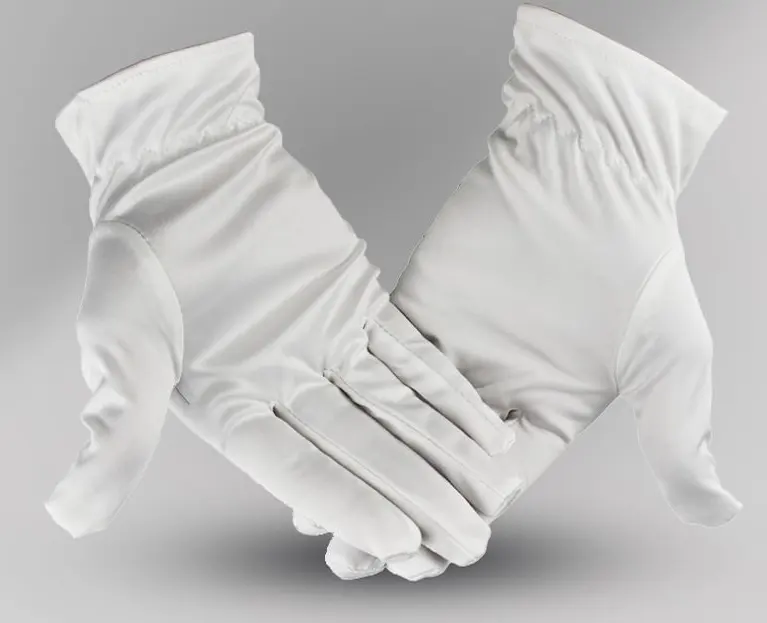 Sans poussière polyester blanc blanchi gants en microfibre