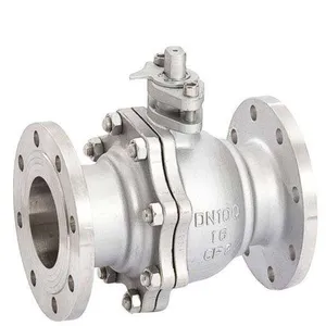 DN100 PN16 CF8/CF8M/WCB flanged ball valve