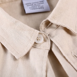 Khaki 100% di <span class=keywords><strong>Lino</strong></span> Confortevole Manica Lunga Personalizzata All'ingrosso di Grandi Dimensioni Degli Uomini Della <span class=keywords><strong>Camicia</strong></span> di Flanella - Product Image 4