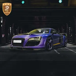 2008-2015 PPI FRP CF комплект широкого кузова капота автомобильные бамперы для Audi R8 V8 V10 задний спойлер