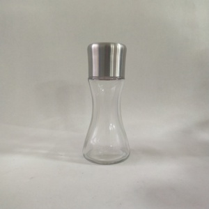 Empty 2oz clear Glass <strong>Spice</strong> <strong>Jar</strong> with Plastic Flip Lid - Product Image 3