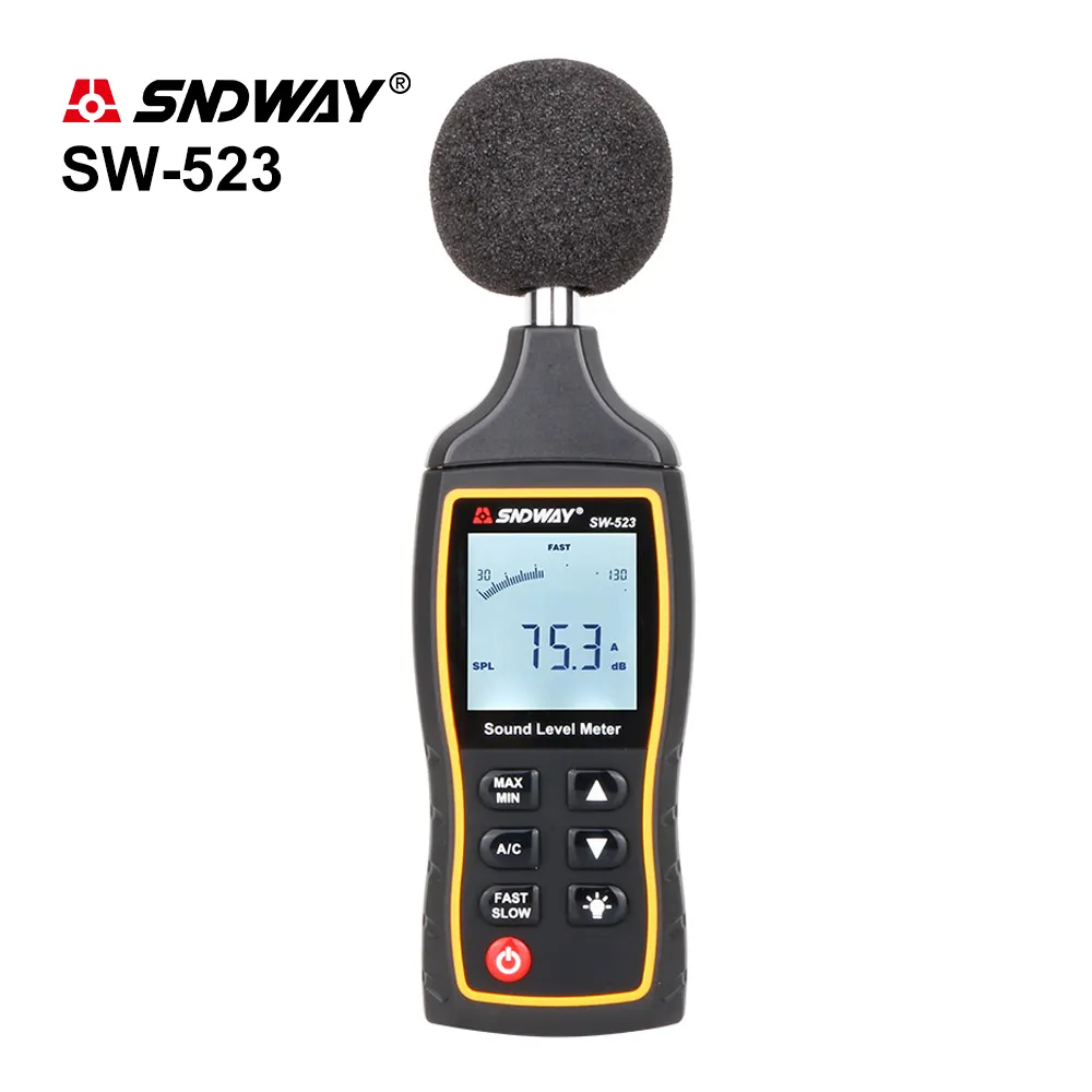 LCD Digital Sound Livello di Rumore Misuratore di Precisione Digital Sound Level Meter Retroilluminazione tester di rumore SW-523