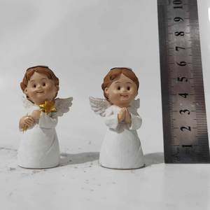 Mini estatueta artesanal de anjo de resina, decoração de natal