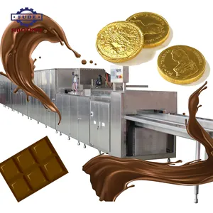 Full automatic chocolate depositor coin chocolate making machine with chocolate cooling tunnel