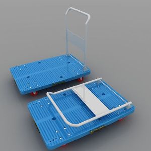 प्लास्टिक ट्राली गाड़ी उच्च गुणवत्ता मंच और चुप चार पहिया आसान तह - Product Image 2