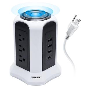 <span class=keywords><strong>Multiprise</strong></span> avec USB, <span class=keywords><strong>Cube</strong></span> vertical de prises de courant de bureau avec 9 prises et 4 USB, adapté à l'Allemagne, aux Pays-Bas, au Danemark - Product Image 1