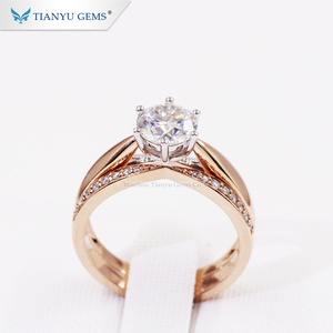 Nhẫn Đính Hôn Vàng Hồng 18K Tianyu Gems Customized Au750 Nhẫn Cưới Kim Cương Moissanite Hình Trái Tim Tròn 6.5Mm Dành Cho Nữ - Product Image 6