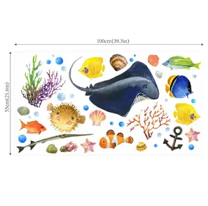 Marine Animals Removable Waterproof Wall Decor Children Room Decoration Sticker Decals