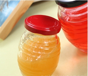 Abeille <span class=keywords><strong>maison</strong></span> En forme de Nid D'abeille large bouche ovale en forme de salade 380 ml <span class=keywords><strong>fruits</strong></span> confiture bocal en verre avec - Product Image 2