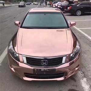 Fashion High Glossy CHROME MIRROR Rose Gold <strong>Vinyl</strong> <strong>Wrap</strong> Sticker Decal Sheet Air Bubble Free Car <strong>Wraps</strong> &amp; Vehicle <strong>Wraps</strong> <strong>Vinyl</strong> Film - Product Image 2
