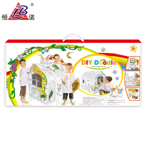 Casetta della Giungla in Cartone Fai-da-Te Giocattolo da Colorare per Bambini con Pennarelli - Product Image 3