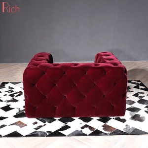 Canapé d'angle rouge en velours, <span class=keywords><strong>meuble</strong></span> de salon, très compact, 2 places - Product Image 6