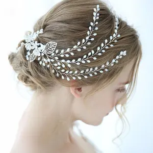 Thời Trang Handmade Crystal Hạt Hairband Cô Dâu Tiara Phụ Kiện Tóc Cưới Trang Sức Fancy Headband Cho Phụ Nữ