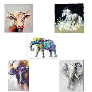 Múltiples de lona Base <span class=keywords><strong>caballo</strong></span> búfalo elefante Animal personalizado hecho <span class=keywords><strong>a</strong></span> mano pintura al óleo de Color - Product Image 1