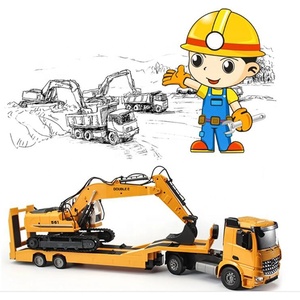Berlisensi 2.4G <span class=keywords><strong>Rc</strong></span> Dapat Dilepas Traktor Rekayasa Semi Trailer <span class=keywords><strong>RC</strong></span> 1:20 Rendah Loader - Product Image 3