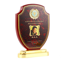 Placas de Madera MDF Populares para Trofeos, Premios y Recuerdos, con Grabado de Años, Reutilizables, en Forma de Escudo, Temática Budista, Listas para Envío al por Mayor