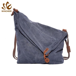 Professionnel hobo hippie fronde bandoulière en cuir garniture tissu sac à main messenger hommes <span class=keywords><strong>cir</strong></span>é toile épaule longue <span class=keywords><strong>bande</strong></span> sac - Product Image 1