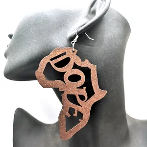 2022 Africa Dope Wooden Earrings