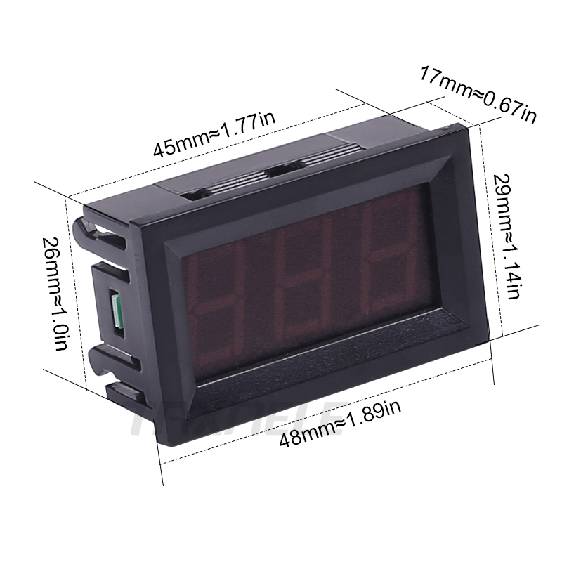 Jual 0.36 Inch DC LED Digital Voltmeter 0-100V 3 Wire Voltmeter 4-30V 2