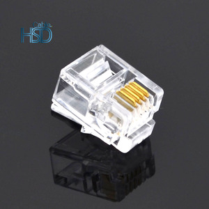 Prise/connecteur <span class=keywords><strong>RJ11</strong></span> 6P4C <span class=keywords><strong>pour</strong></span> câble de téléphone toronné 50 pièces/paquet - Product Image 2