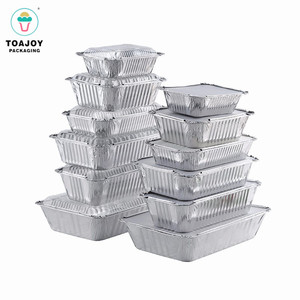 Jetables effectuer en aluminium contenant en aluminium avec couvercles de carton compagnie aérienne en aluminium casserole - Product Image 4