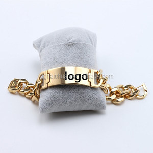 <span class=keywords><strong>2018</strong></span> coupe du monde russie chaîne en acier inoxydable mens or plaqué large logo personnalisé manchette bracelets - Product Image 1