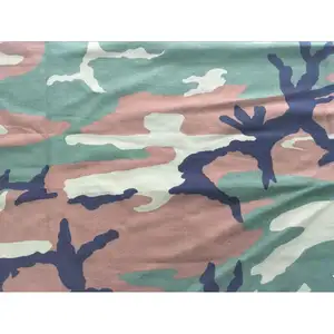 Uniform Print Fabric Wholesale Custom Ripstop Twill Plain Camouflage 65% Polyester 35% Cotton Blend Woven Printed Cloth