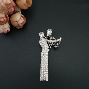 Cristal Danse Sociale Femmes Hommes Broche Argent-couleur Pins Pour Robe Écharpe Costume Clips Vêtements Décoration Bijoux - Product Image 1