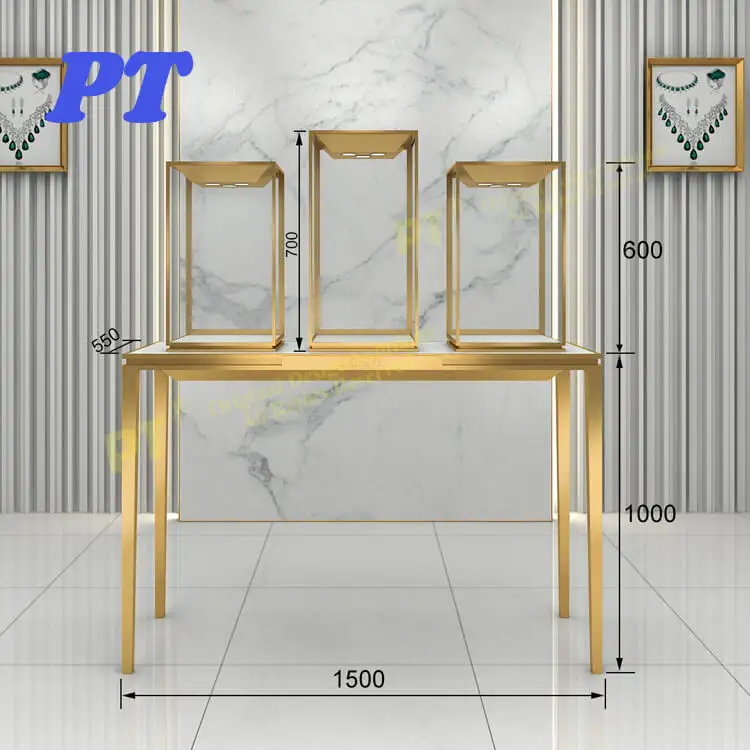 Оптовая продажа, готовый витринный стол для ювелирных изделий с 4 ножками, 3 чехла для ювелирных изделий