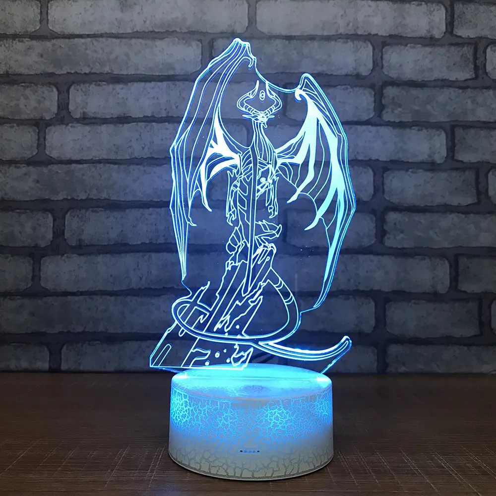 Luminária led de osso dragon usb, presentes criativos, tenergy, economia noturna, usb 3d, luminárias de mesa