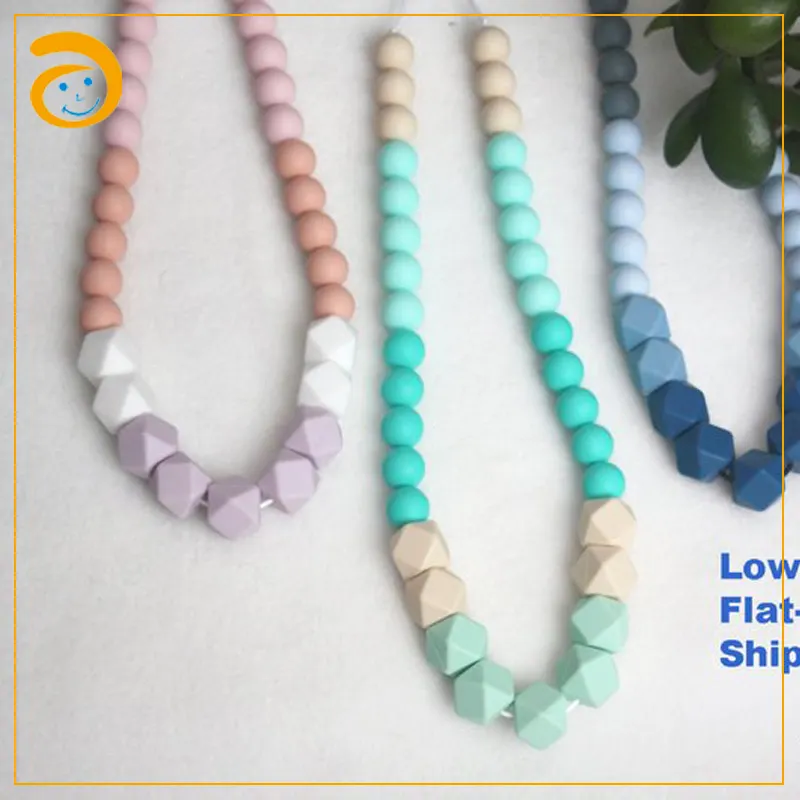 Эко, не содержит Бисфенол А, жевательные радужные Силиконовые Прорезыватели для зубов, ожерелье для прорезывания зубов, сенсорные игрушки