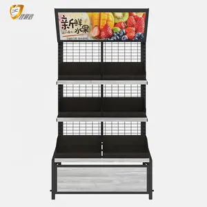 Best sale reasonable price green food display shelf high standard vegetable rack for store