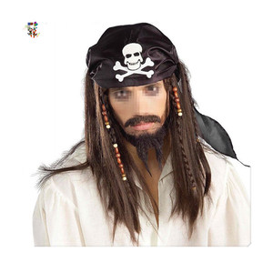 Caribbean <span class=keywords><strong>Pirate</strong></span> Mens Costume Party Fancy Dress Perruques synthétiques HPC-1243 - Product Image 1