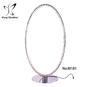 Original manufacturer salon styling oval mirror barber mirror station with led lights