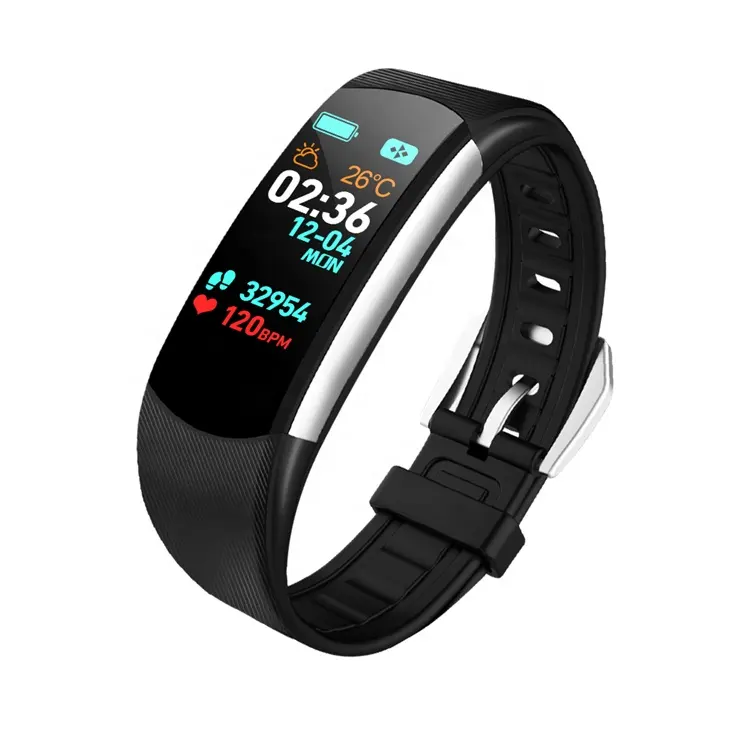 The new LCD heart rate blood monitor smart bracelet C4P is suitable for IOS and android to connect to mobile phones wirelessly