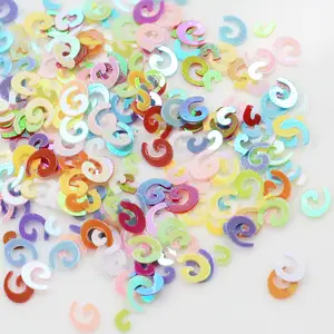 Hotsale Cute Colorful 5ミリメートルSpiral Confetti Slime Sparkling Sequins Round Shaped Glitter Craft Kids DIY