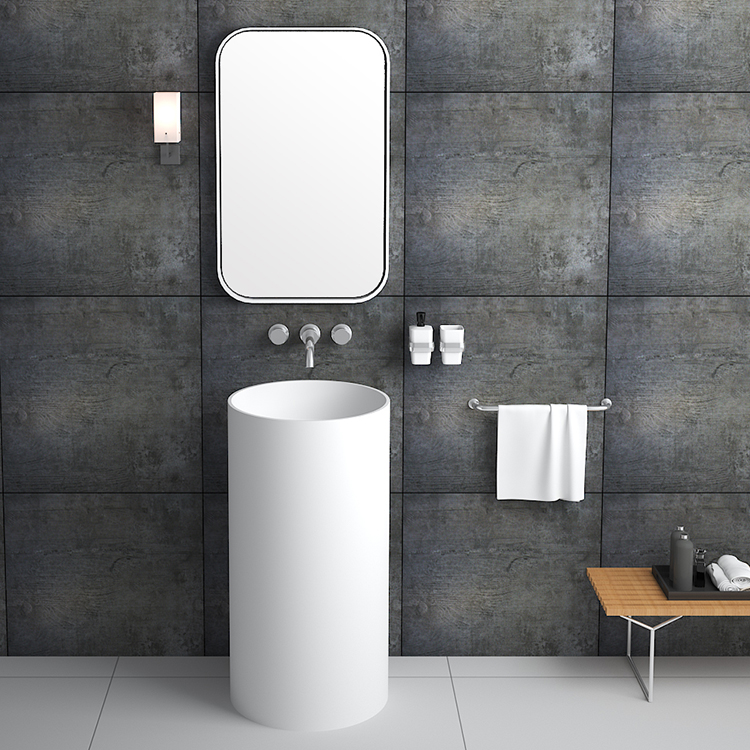 Sm-8516-2 маленькая раковина для мытья рук, прямоугольная отдельно стоящая раковина из полимерного мрамора