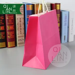 Sac en papier torsadé, poignée en papier kraft coloré, emballage pour café et café