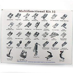 Inne-Kit de 32 pieds de pression, pieds presseurs à coudre, <span class=keywords><strong>ourlet</strong></span> roulé et métal, pinces/mouvement libre pour tige basse - Product Image 4