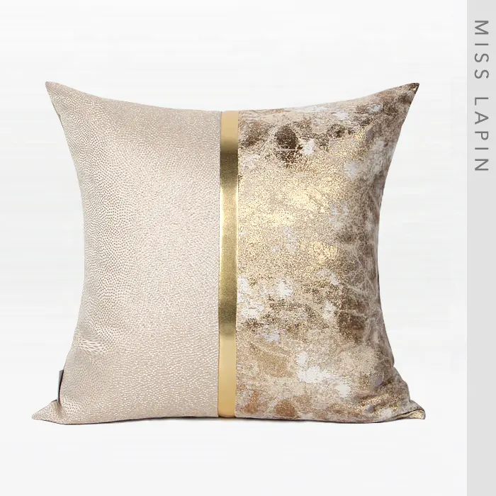 MISS LAPIN 50 × 50センチメートルThrow Cushion Covers Home Decorative Textured Pillow Cover Sofa Luxury Golden Cushion Cover