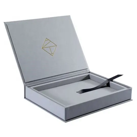 فاخر مخصص كتاب الشكل الأبيض كرتون فارغة جامدة مجوهرات الزفاف المغناطيسي إغلاق ورقة هدية مربع قابلة للطي هدية مربع المغناطيسي
