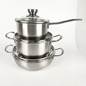 Bộ Nồi Nấu Ăn 3 Món, Bằng Thép Không Gỉ, Dùng Cho Nhà Bếp, Gia Đình, Hai Đáy Hàn Quốc - Product Image 2