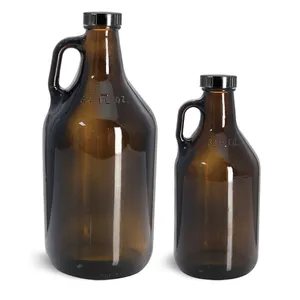 32oz 1/4 galon 1000ml 1 litre amber cam bira growler 38mm bakalit kap kambucha